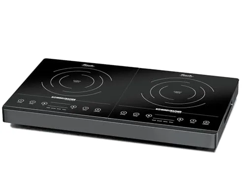 ROMMELSBACHER Doppelkochplatte CT 3402/IN - Induktives Kochfeld mit Glaskeramik-Oberfläche, Touch Control und 10 Leistungs- sowie Temperaturstufen für präzises Kochen. Ideal für alle ferromagnetischen Töpfe und Pfannen, pflegeleicht und leise.