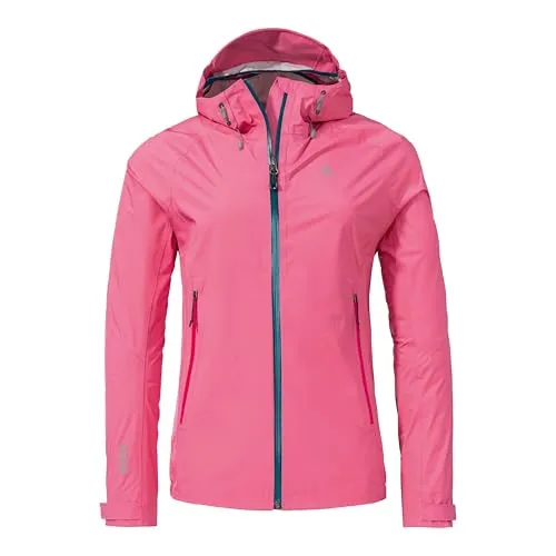 Schöffel Damen 2.5l Jacket Vistdal L - Regenjacke in Holly Pink - Funktionsjacke aus nachhaltigem Bio-Nylon, wasserdicht mit 20.000 mm Wassersäule, ideal für Outdoor-Aktivitäten und schützt vor Wind und Wetter.