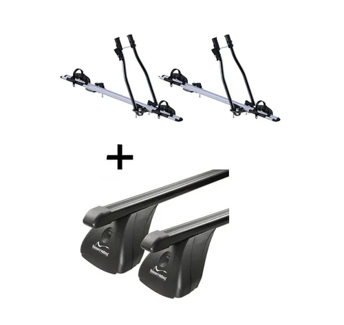 VDP Dachträger Set für Opel Astra H 3 Türer - Dachgepäckträger Set mit 2x SAGITTAR Fahrradträgern, ideal für den sicheren Transport von Fahrrädern bis 15 kg. Passend für Opel Astra H 2004-2011, einfache Montage und doppelter Korrosionsschutz.