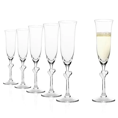 Stölzle Lausitz L'Amour Champagnergläser satiniert 2er-Set – Elegante Sektgläser für besondere Anlässe - Sektkelche aus hochwertigem Kristallglas, ideal für romantische Momente und unvergessliche Anlässe. Spülmaschinengeeignet und bruchfest für langanhaltenden Genuss.