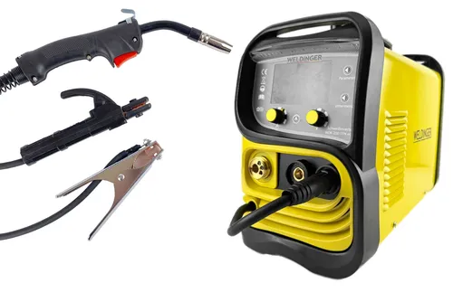 WELDINGER MEW 200 SYN eco MIG-MAG Schweißinverter - MIG/MAG-Schweißgerät für Baustahl und Edelstahl, mobil einsetzbar, nutzerfreundlich, inklusive Zubehör und NoGas-Funktion.