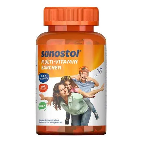 Sanostol Multi-Vitamin Bärchen - Nahrungsergänzungsmittel mit 9 wichtigen Vitaminen, vegan und zuckerfrei - ideal für die ganze Familie zur Unterstützung des Immunsystems.