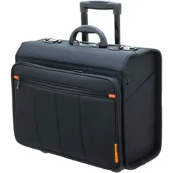 Davidts Trolley Pilotenkoffer Aktenkoffer 47 cm Schwarz - Praktischer Business Pilotentrolley von Davidts mit durchdachter Organizer-Einteilung. Ideal für Reisen, bietet Platz für Laptop und DIN A4 Ordner. Robustes Material und leichtes Gewicht für optimalen Komfort.