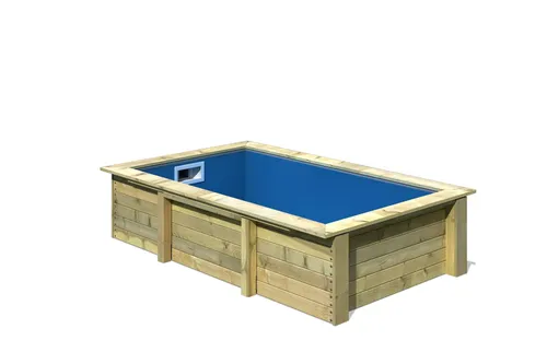 Karibu Massivholzpool kdi - Witterungsbeständiger Gartenpool - Swimmingpools: Der 44 mm starke, kesseldruckimprägnierte Massivholzpool bietet Sommerfrische im eigenen Garten mit 2,2 m3 Volumen und 56 cm Wassertiefe.