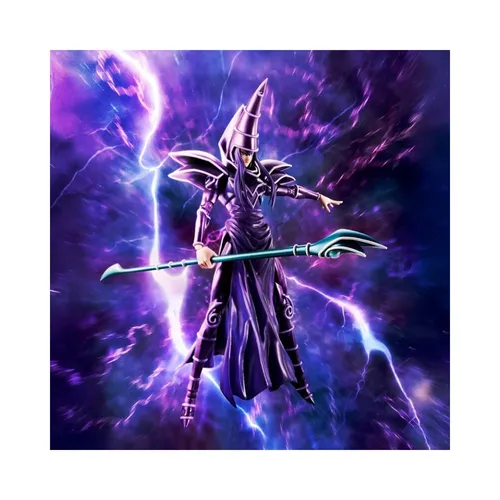 Tamashii Nations - Yu-Gi-Oh! - S.H.MonsterArts - Dark Magician Action Figure - Action- & Spielfiguren, detailgetreue Nachbildung des ikonischen Dark Magician aus Yu-Gi-Oh! für Sammler und Fans.