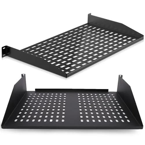 Pyle 19 Zoll Serverschrank - 1U+2U Rack mit belüftetem Fachboden - Servergehäuse mit optimaler Belüftung für effektive Temperaturkontrolle, ideal für IT-Infrastrukturen und platzsparende Lösungen.