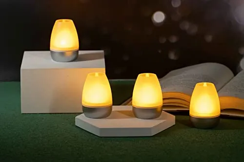 Northpoint LED Akku Lounge Lights 4er-Set - Kabellos mit Touchsensor, RGBW Flackereffekt und bis zu 22 Stunden Leuchtdauer für Innen und Außen