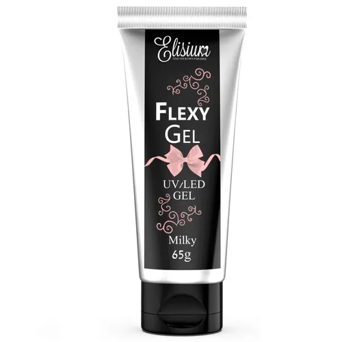 Elisium Flexy Gel Milky, 65g - Professionelles Milchweißes Nagelverlängerungs-Ge