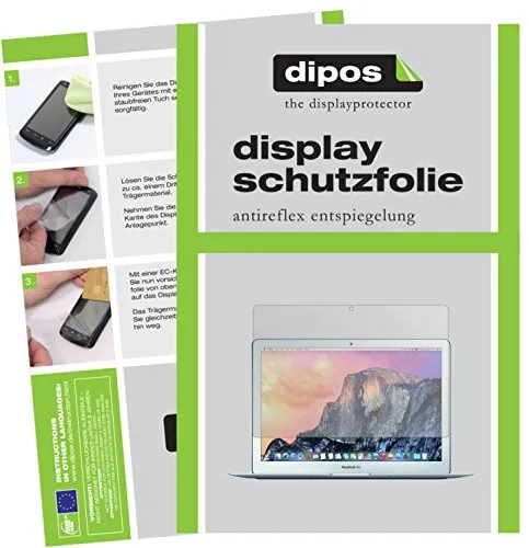 dipos I 2X Schutzfolie matt kompatibel mit Apple MacBook Air 13 Zoll 2015 Folie Displayschutzfolie