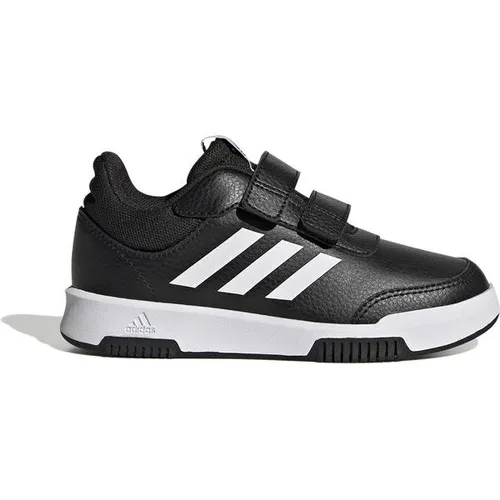 Adidas Tensaur Sport 2.0 Cf Kinder - Schwarz, Hochwertige Sneaker für aktive Kids - Sneaker mit abriebfester Non Marking Gummiaußensohle für drinnen und draußen. Leicht an- und auszuziehen dank Klettverschluss und Obermaterial mit 50% Recycling-Anteil.