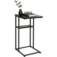 Relaxdays Beistelltisch, vielseitig einsetzbar, HxBxT 60 x 40 x 30 cm, Metall & MDF, schwarz - Praktischer Beistelltisch mit robustem Metallgestell und zwei Ablagen – ideal für Snacks, Laptop oder Fernbedienungen. Modernes Design passt perfekt in jedes Wohnzimmer.