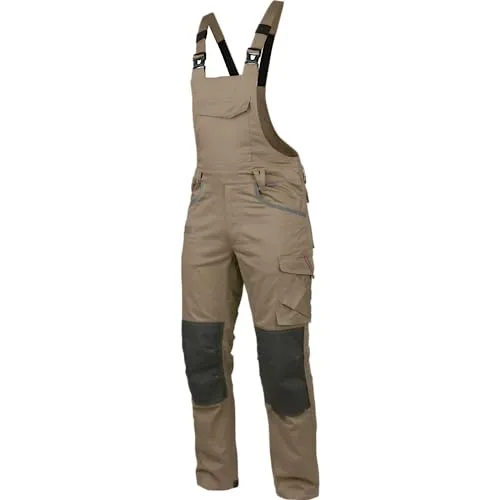 WÜRTH MODYF Arbeitslatzhose Stretch X - professionelle Arbeitshose für Herren - Latzhose mit Reißverschluss - in der Größe 110 in Beige