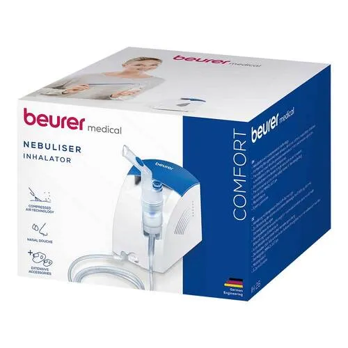 Beurer Inhalator IH 26 - Kompressor-Drucklufttechnologie, ideal bei Asthma und Atemwegserkrankungen mit umfangreichem Zubehör