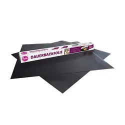 Sallys Dauerbackfolie 2er Set, schwarz - Sonstiges Backzubehör, beidseitig verwendbar und hitzebeständig bis 260 °C – ideal für müheloses Backen ohne Einfetten!