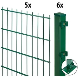 Doppelstabmattenzaun "Excellent" 10 m mit 6 Pfosten - Robuster Doppelstabmattenzaun für optimale Sicherheit, ideal für Gärten und Grundstücke, inklusive 6 Pfosten für stabile Montage.
