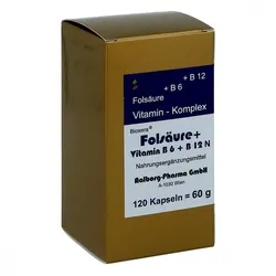 Folsäure + Vitamin B6 + B12 Komplex N Kapseln 120 ST - Arzneimittel für die Unterstützung des Nervensystems und zur Förderung einer gesunden Zellteilung, ideal für Schwangere und Menschen mit erhöhtem Bedarf.