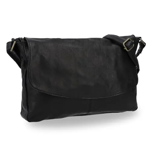 Gusti Leder Umhängetasche Damen - Maisie - Damen-Schultertaschen aus hochwertigem Büffelleder, robust und weich, ideal für jeden Anlass mit Reißverschluss und verstellbarem Schulterriemen.