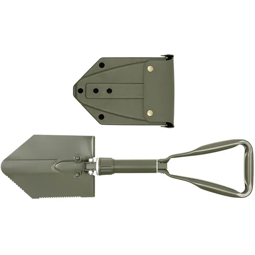 BW Bundeswehr Klappspaten mit Tasche – Oliv - Praktischer Klappspaten mit Sägezahnung und Tasche, ideal für Outdoor-Aktivitäten. Kompakt und leicht, mit einer zusammengefalteten Länge von nur 25 cm.