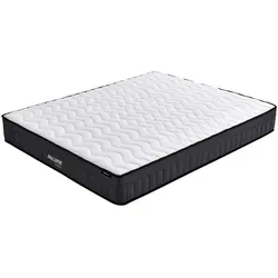 Yatas Taschenfederkernmatratze Spinal Support X-Sas Bamboo, Weiß, Dunkelgrau, Textil, H2, Füllung: Hohlfaser, rechteckig, 180x200 cm, Oeko-Tex® Standard 100, Made in Turkey, Ober- und Unterseite versteppt, für Hausstauballergiker geeignet, optimale Belüftung, atmungsaktiv, Sitzkantenverstärkung, schadstoffgeprüft, alternative Größen erhältlich, Partnermatratze, orthopädische Matratze, Schlafzimmer, Matratzen Shop, Matratzen, Taschenfederkernmatratzen