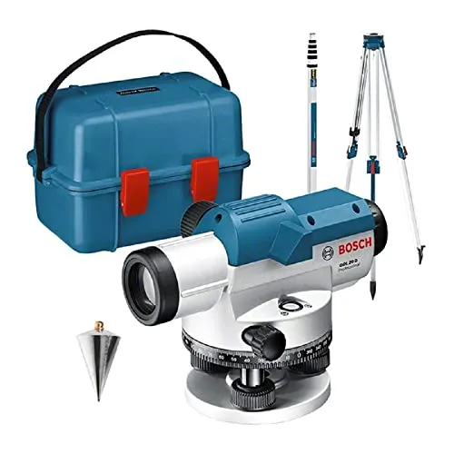 Bosch Professional Optisches Nivelliergerät GOL 20 D - Messgeräte für präzise Nivellierung mit 20-facher Vergrößerung und robustem IP54 Schutz, ideal für den Außeneinsatz.