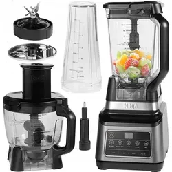 Ninja Küchenmaschine Mixer BN800EU 1200W - 3in1 Multifunktionsgerät - Küchenmaschinen mit 1200W Leistung und 5 Auto-IQ-Programmen für müheloses Mixen, Kneten und Zerkleinern. Ideal für kreative Kochideen und gesunde Smoothies.