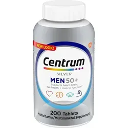 Centrum Silver Men 50+ Multivitamin, 200 Tabletten - Multivitamin für Männer ab 50, unterstützt die tägliche Nährstoffversorgung mit wichtigen Vitaminen und Mineralien. 200 Tabletten für eine langanhaltende Versorgung.