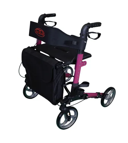 Antar Aluminium leicht faltbar Reise Rollator AT51006 - Lila/Pink - Gehstöcke & Rollatoren, leichter und faltbarer Rollator mit 4 Rädern, ideal für Reisen und hohe Belastbarkeit bis 136 kg.