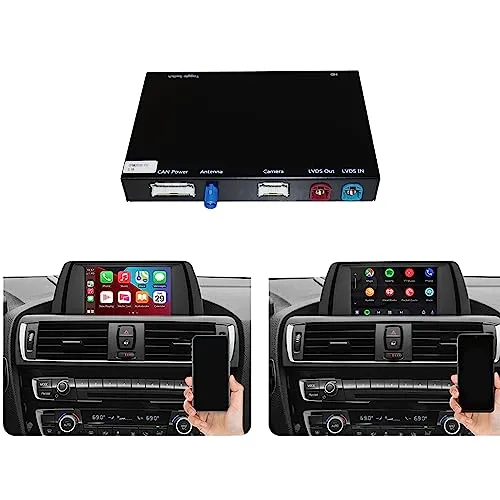 REALMEDIA CarPlay AndroidAuto für BMW F10 F11 F01 F07 F25 E90 E91 E71 E70 E60 E61 E88 - Einbau-Navigationsgerät mit CarPlay und Android Auto, sorgt für nahtlose Smartphone-Integration und verbessertes Fahrerlebnis.