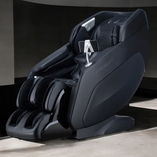 Massagesessel ROYALRELAXX in schwarz - Massagesessel mit innovativem Scan-System für maßgeschneiderte Massage, 24 Programme, Wärmefunktion und elegantes Design aus Veganleder – ideal für Ihr Zuhause.