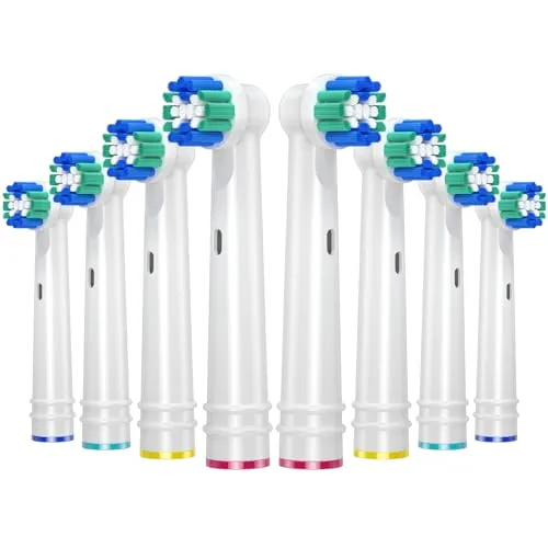 REDTRON Ersatzbürstenköpfe für Oral B, 8 Pack elektrische Zahnbürstenköpfe für Oral B Braun, Classic Precision Clean Bürstenköpfe Fit Professional Care, Vitality Pro Smart Genius Series und mehr,Weiß