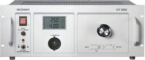 VOLTCRAFT VIT 1000 Labor-Trenntrafo einstellbar 1 - 250 V/AC - Stromtransformatoren für sichere galvanische Trennung, ideal für Reparaturen unter Spannung mit variabler Ausgangsspannung von 1 - 250 V, perfekt für Laboranwendungen.