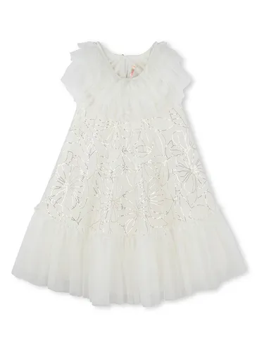 Billieblush Kleid in Creme, Größe 98, Beige für Kinder - Schickes Billieblush Kleid in Creme für Kinder, Größe 98. Mit verspielten Volants und Rundhalsausschnitt ist es perfekt für besondere Anlässe. Hergestellt aus hochwertigem Polyester für angenehmen Tragekomfort.