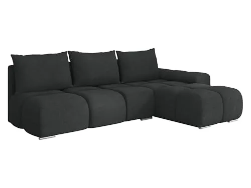 Mirjan24 Ecksofa Bukirt mit Bettkasten, 3 Sitzer L-Form Sofa mit Schlaffunktion, Eckcouch für Wohnzimmer, Couch mit Bettfunktion (Velo 636, Seite: Rechts)