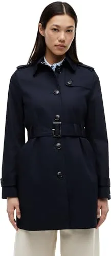 Langjacke TOMMY HILFIGER "HERITAGE SINGLE BREASTED TRENCH" - Funktionsjacke in figurbetonter Passform mit typischen Trenchdetails und Tommy Streifen. Aus 100% Baumwolle, ideal für stilvolle Outfits.