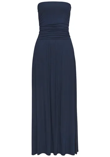 LASCANA Maxikleid mit schmalem Oberteil und Taschen, schulterfrei, Sommerkleid, Basic, marine