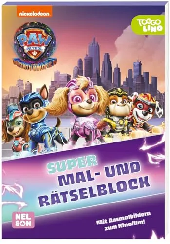 PAW Patrol - Der Mighty Kinofilm: Super Mal- und Rätselblock: Coole Ausmalbilder und Rätsel zum neuen Kinofilm | (ab 3 Jahren)