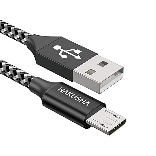 Micro USB Kabel,[2M] Nylon Micro USB Ladekabel Schnellladekabel High Speed Handy Datenkabel für Samsung Galaxy S7/ S6/ J7/ Note 5,Xiaomi,Huawei, Wiko,Motorola,Nokia,Kindle-Black
