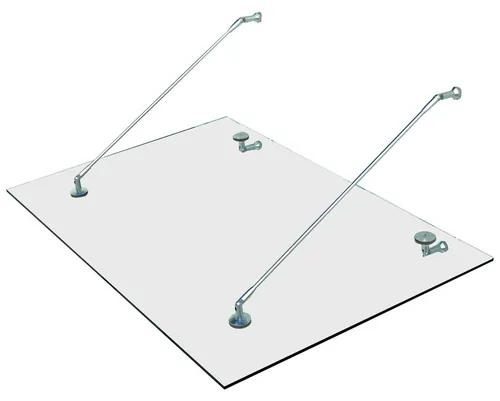 Homcom Vordach aus Verbundsicherheitsglas (ESG) - Pavillon: Hochwertiges Glasdach aus 12mm ESG, rostfreie Edelstahlhalterungen und einstellbarer Neigungswinkel für optimalen Wasserablauf.