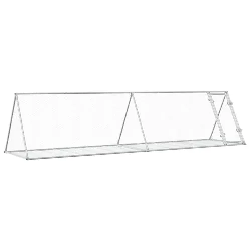 vidaXL Hasenstall Freilaufgehege für Kleintiere, 400x105x91cm aus verzinktem Stahl - Kleintiergehege für draußen, langlebig und stabil, bietet deinen Kaninchen und anderen Kleintieren ein sicheres und geräumiges Zuhause im Freien.
