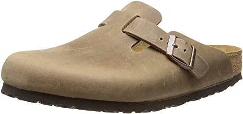 Birkenstock Boston Sandalen Damen in tabacco brown, Größe 37 - Hausschuhe mit geschlossener Fußspitze, aus hochwertigem, geöltem Nubukleder und anatomisch geformtem Fußbett für optimalen Tragekomfort.