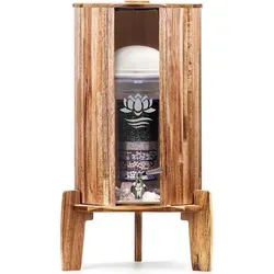 Lotus Vita Wasserspender Kendra 9L - Hochwertiger Filter für reines Wasser - Eleganter Wasserspender aus Akazie und Borosilikatglas. Mit innovativem Pi Premium Filter für optimale Wasserqualität und ansprechendes Design. Ideal für den täglichen Gebrauch.