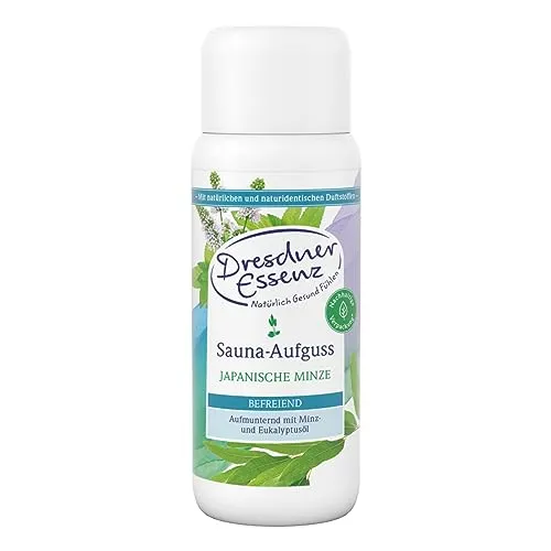 Dresdner Essenz Sauna-Aufguss Japanische Minze mit natürlichen und naturidentischen Duftstoffen | befreiend und aufmunternd mit Minz-und Eukalyptusöl| 250 ml