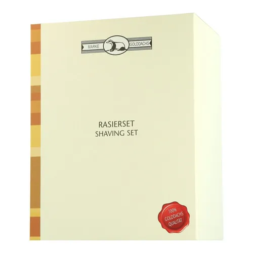 Golddachs Rasierset - 3-teilig mit Dachshaar Pinsel und MACH3 Rasierer - Rasier-Sets & Geschenkideen: Hochwertiges 3-teiliges Set mit Dachshaar Pinsel für eine sanfte Rasur und elegantes Design in schwarz/matt-silber.