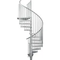 Minka Außenspindeltreppe Rondo Zink Smart 38 - 305,5cm Geschosshöhe - Verzinkte Spindeltreppe für Außenbereiche, mit wahlweise 120-180 cm Durchmesser und sicherem Halt durch genoppte Stufen. Ideal für Terrassen und als Fluchttreppe.