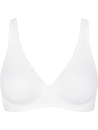 Sloggi Basic+ Soft Bra White - Funktionsunterwäsche, bequemer Soft Bra für Damen, maschinenwaschbar und ideal für den täglichen Gebrauch.