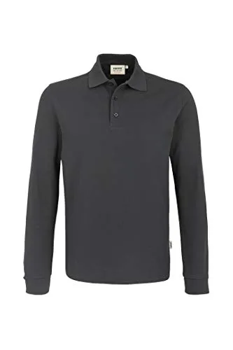 Hakro Langarm-Poloshirt "Performance" - Strapazierfähig und Pflegeleicht - Herren Poloshirt aus schwerem Piqué-Materialmix, ideal für gewerbliche Wäsche. Hochwertige Verarbeitung mit langlebigen Knöpfen und formstabilen Rippstrickbündchen für höchsten Tragekomfort.