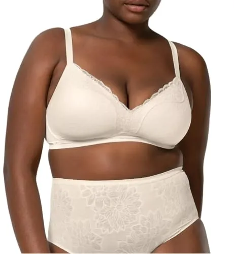 Triumph Damen Fit Smart P01 EX Padded Bra - CHRYSANTHEME - Funktionsunterwäsche mit elastischen 4D-Einlagen für optimalen Tragekomfort, weiche Spitze und elegantes Blumendesign.