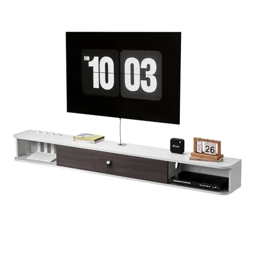 VEVOR Hängender TV Schrank mit Stauraum - TV-Halterung mit 52 kg Belastbarkeit, ideal für Ordnung im Wohnzimmer. Versteckte Kabelöffnungen und Stauraum für Geräte sorgen für ein sauberes Wohnumfeld.