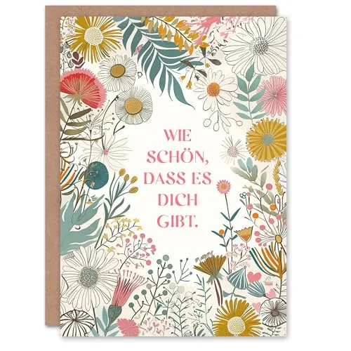 Artery8 Lustige Geburtstagskarte Wie Schön Dass Es Dich Gibt Frühling Gänseblümchen