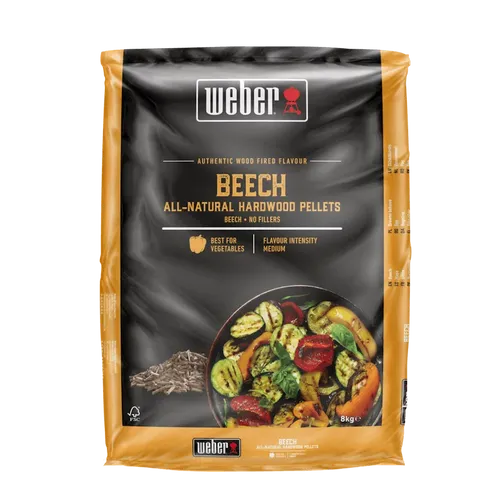 Weber Holzpellets Buche - 8 kg 100 % natürliche Hartholzpellets aus Buchenholz